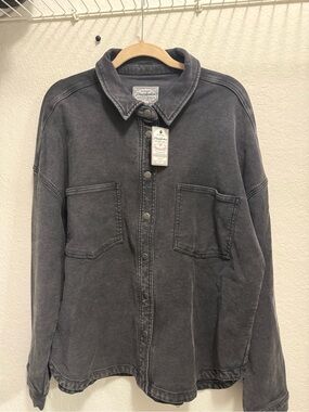 Washed Black Flag & Anthem light stretch denim jacket